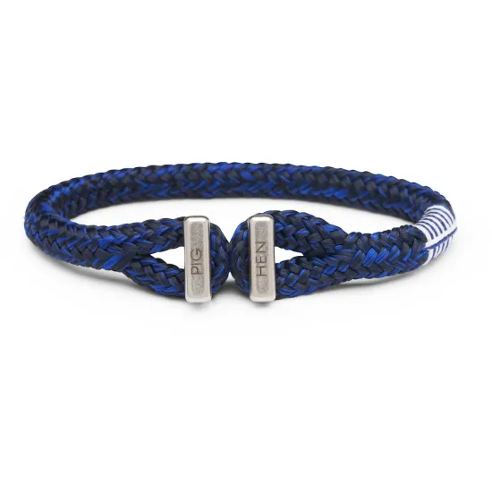 PIG & HEN Herren-Armband Icy Ike Navy Cobalt Silver Größe L