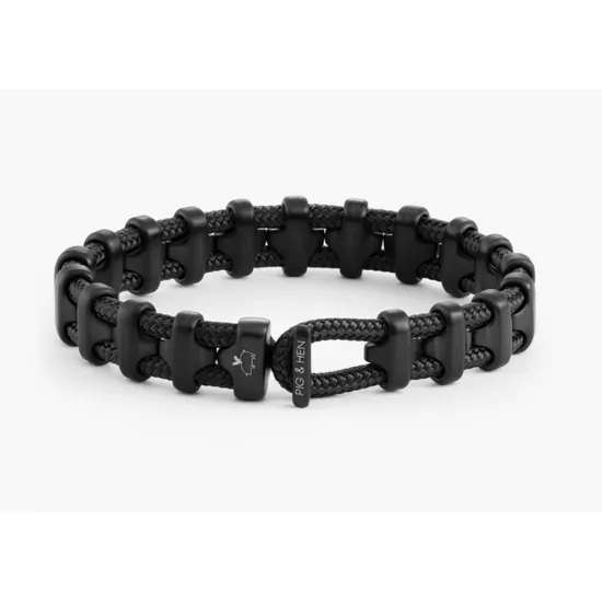 PIG & HEN Herren Armband Jazzy James Black Größe M/L P54-290000-ML