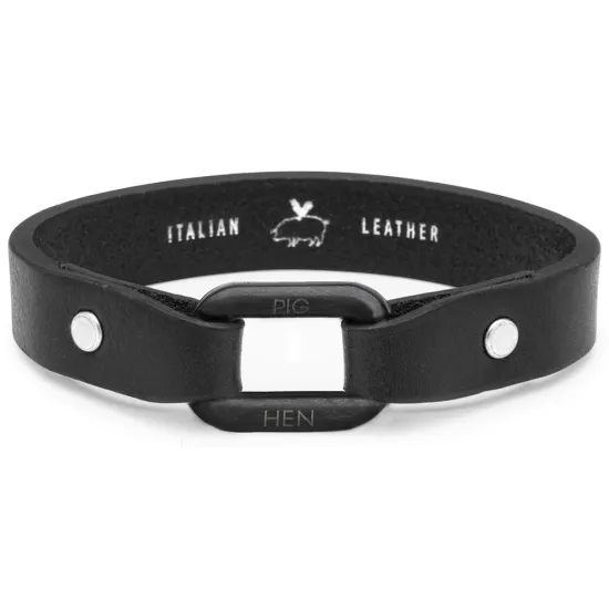 PIG & HEN Herren-Armband Limp Lee Leather Black Gr. L