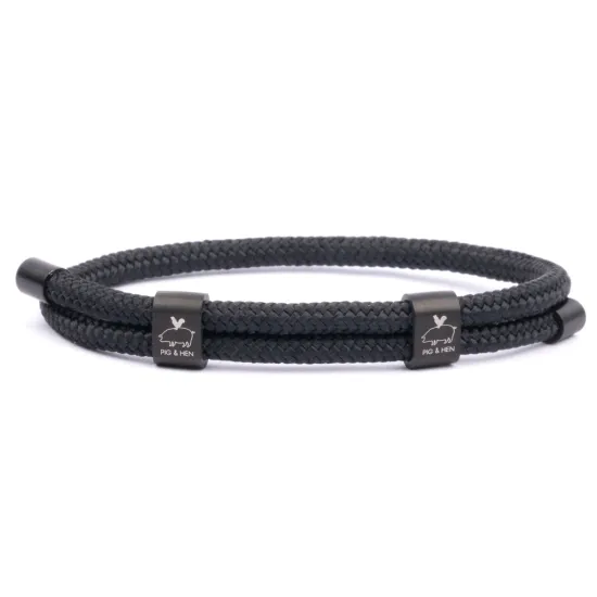 PIG & HEN Herren-Armband Little Lewis DBL Black Black Größe L P33-SS21-290000-L