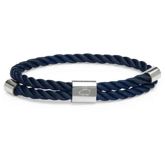 PIG & HEN Herren-Armband Little Lewis Twist navy silver Größe L