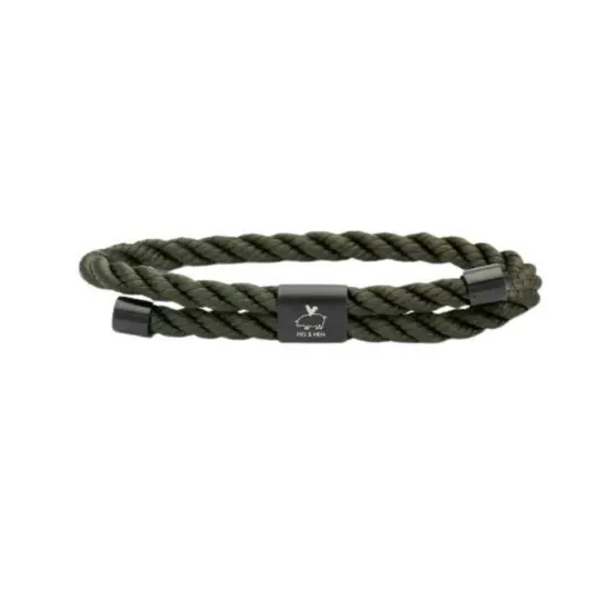 PIG & HEN Herren-Armband Little Lewis Twist olivgrün army black Größe L