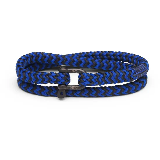 PIG & HEN Herren-Armband Salty Slim cobalt schwarz Größe M