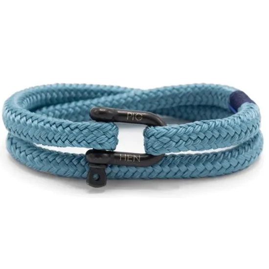 PIG & HEN Herren-Armband Salty Steve Sky Blue Black Gr. M