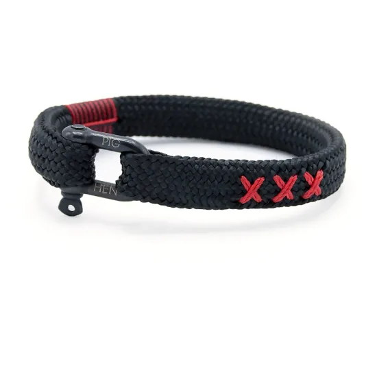 PIG & HEN Herren-Armband Sharp Simon black xxx schwarz rot Größe L