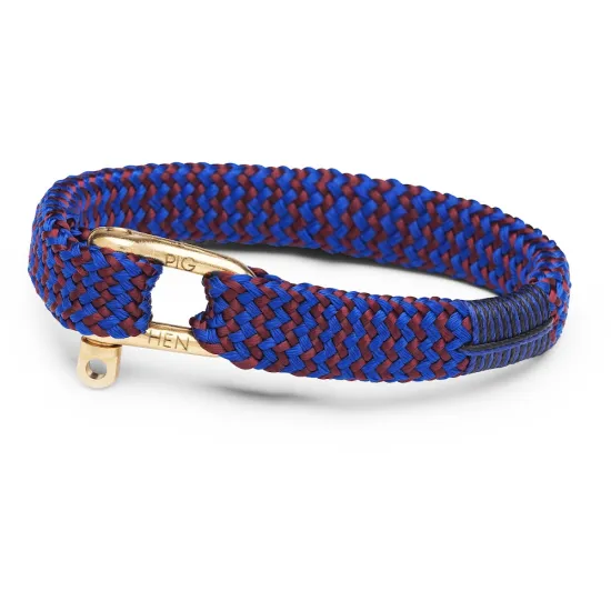 PIG & HEN Herren-Armband Sharp Simon bordeaux cobalt goldfarben Größe M