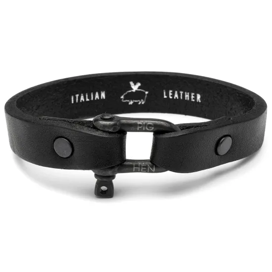 PIG & HEN Herren-Armband Sharp Simon Leather Black Gr. M