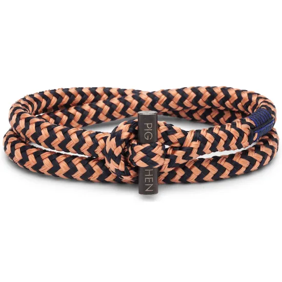 PIG & HEN Herren-Armband Tiny Ted Größe L Old Pink - Navy Black