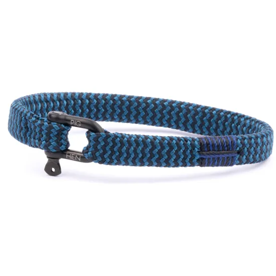 PIG & HEN Herren-Armband Vicious Vik Ocean Blue Navy Black Größe M P19-264631-M