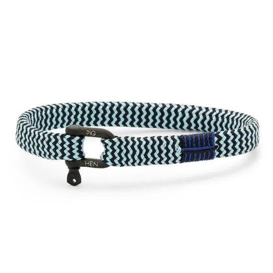 PIG & HEN Herren Armband Vicious Vik Sky Blue Navy Black Größe M P19-263612-M