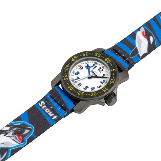 Scout Kinderuhr Action Boys blau mit Orca Motiv 164000036