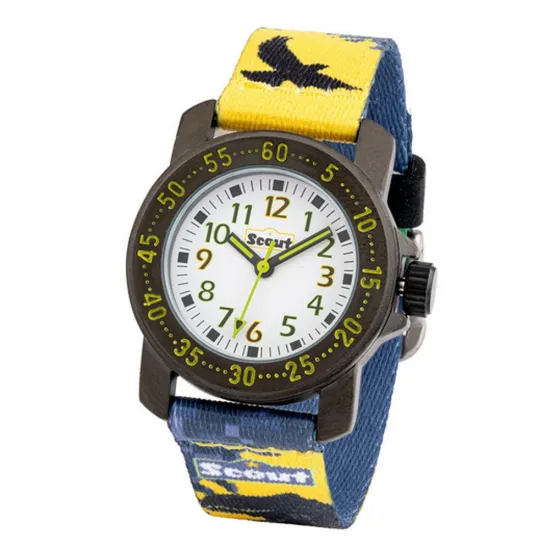 Scout Kinderuhr Action Boys grau Dino 164000038