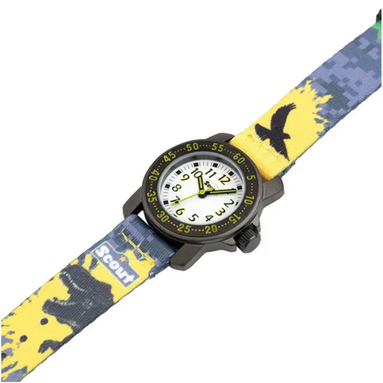 Scout Kinderuhr Action Boys grau Dino 164000038
