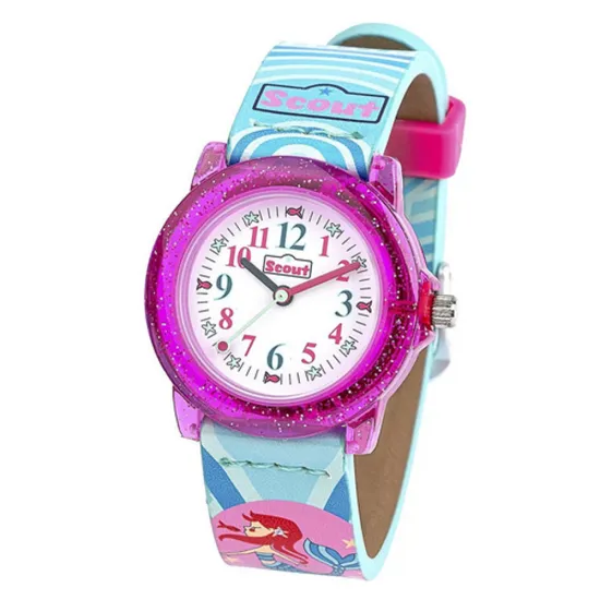 Scout Kinderuhr Crystal Meerjungfrau Delfin pink blau 164000009