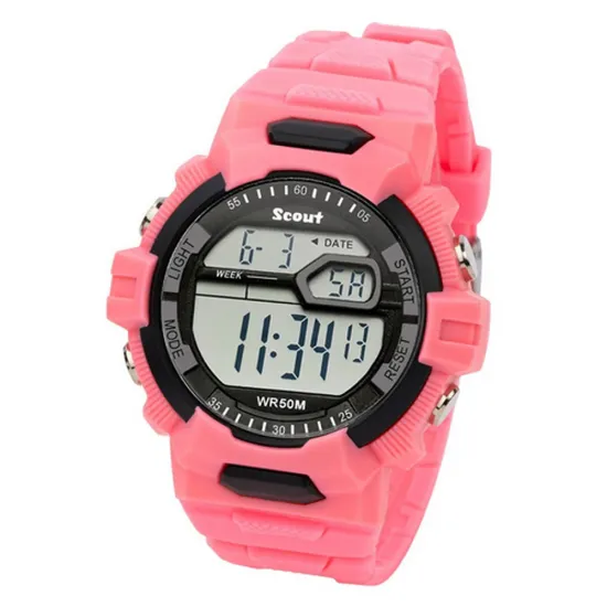 Scout Kinderuhr digital Kunststoffband rosa 165000004