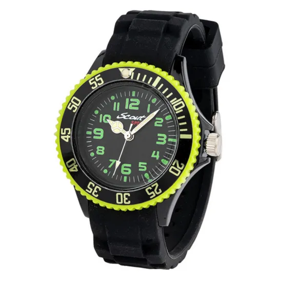 Scout Kinderuhr schwarz grün The Scout Silikonband 164000001