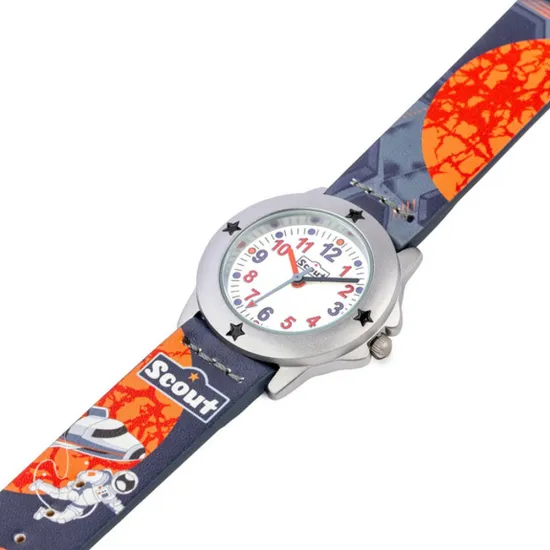Scout Kinderuhr Star Kids schwarz orange Wetltraum Astronaut Raumschiff 164000049