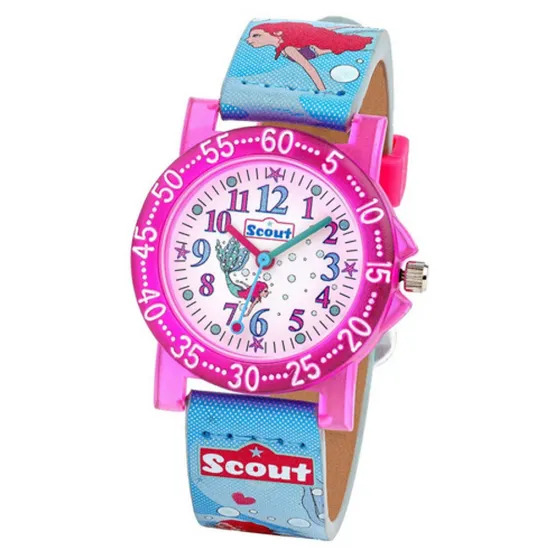Scout Kinderuhr The IT Collection pink blau Nixe Wasserwelt 164000032