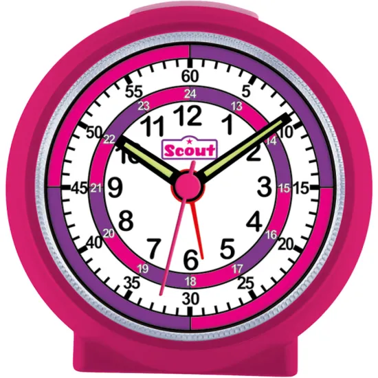 Scout Kinderwecker Lern the Time pink mit Lernzifferblatt 280001015