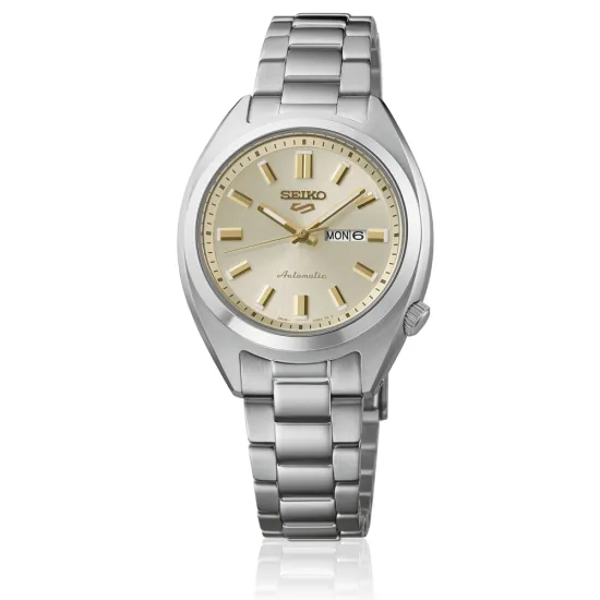 Seiko 5 Sports Automatik Damenuhr silberfarben champagne SRE023K1
