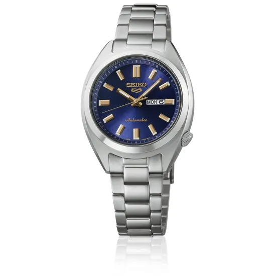 Seiko 5 Sports Automatik Damenuhr silberfarben denim blau SRE021K1