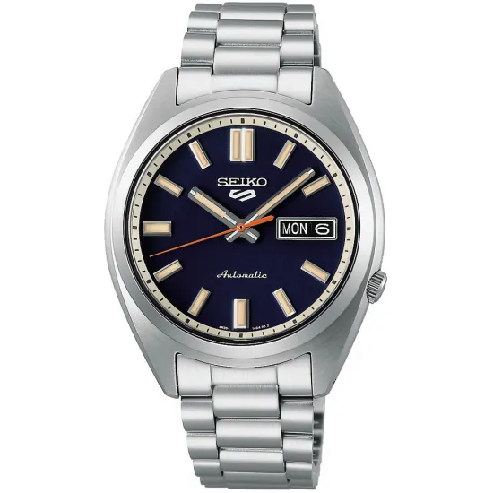 Seiko 5 Sports Automatikuhr midsize Everyday Carry Edelstahl silberfarben blau SRPK87K1