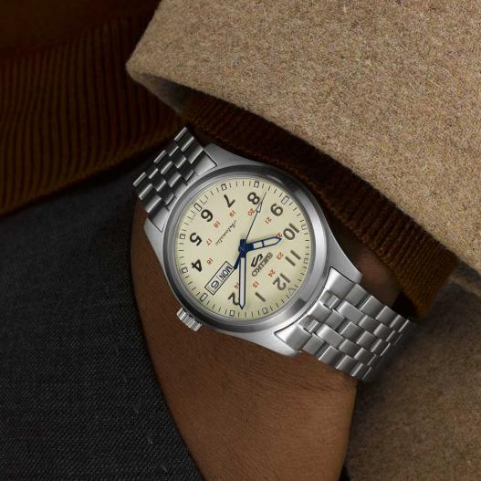 Seiko 5 Sports Laurel Watchmaking 110th Anniversary Limited beige silberfarben SRPK41K1