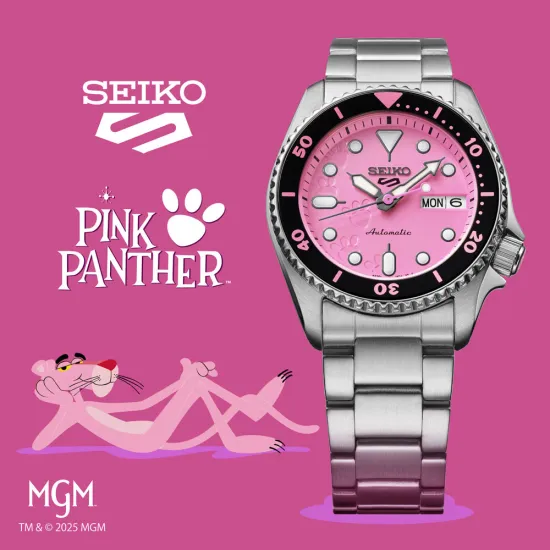 Seiko 5 Sports x Pink Panther Limited Edition Automatikuhr midsize 38 mm SRPM07K1