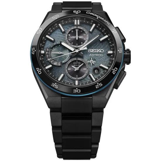 Seiko Astron Gps Solar Dualtime Chronograph Limited Titan blau schwarz SSH187J1