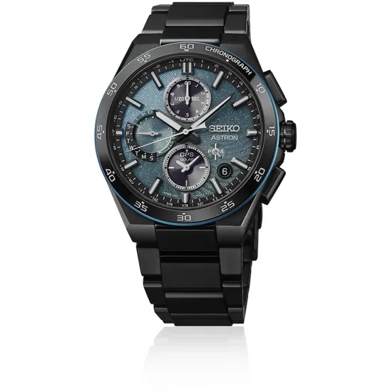 Seiko Astron Gps Solar Dualtime Chronograph Limited Titan blau schwarz SSH187J1