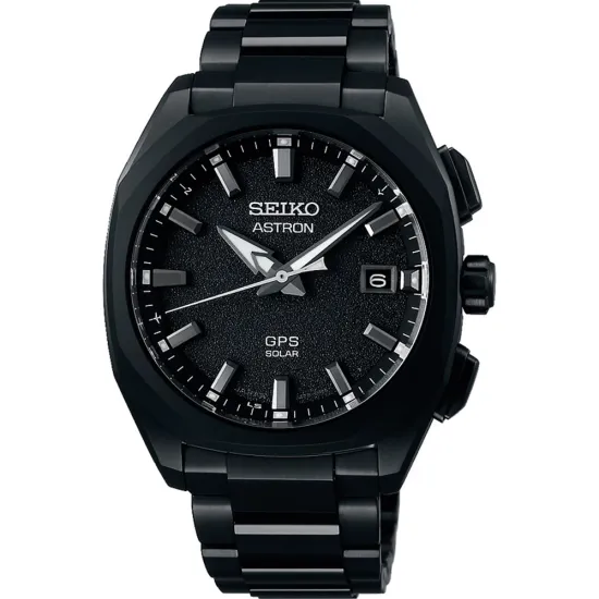 Seiko ASTRON GPS Solar Titan Herrenuhr schwarz black ip SSJ009J1