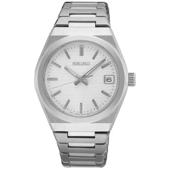 Seiko Damenuhr Silberfarben mit Saphirglas und Edelstahlband SUR573P1