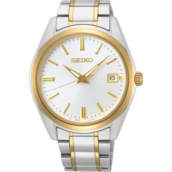 Seiko Herrenuhr bicolor mit Saphirglas und Edelstahlband SUR312P1