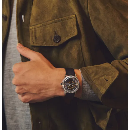 Seiko Presage Automatikuhr Style 60 Skeleton mit dunkelbraunen Lederband SSA461J1