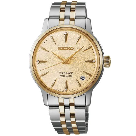 Seiko Presage Damenuhr Automatik Cocktail Time bicolor mit Diamanten SRPL64J1