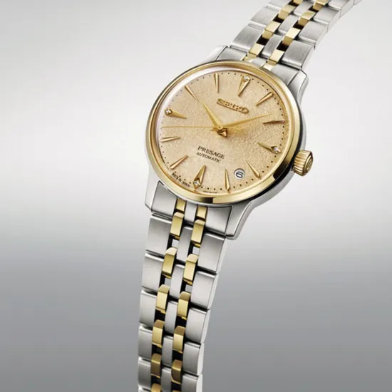 Seiko Presage Damenuhr Automatik Cocktail Time bicolor mit Diamanten SRPL64J1