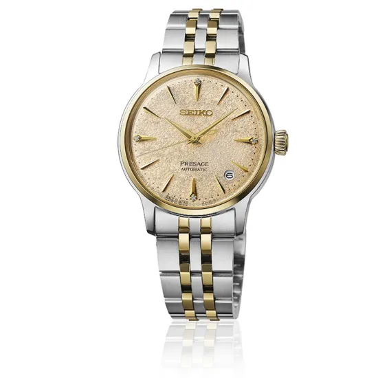 Seiko Presage Damenuhr Automatik Cocktail Time bicolor mit Diamanten SRPL64J1