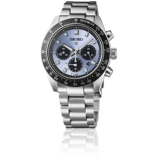 Seiko Prospex Chronograph Solar Speedtimer hellblau silberfarben schwarz SSC935P1
