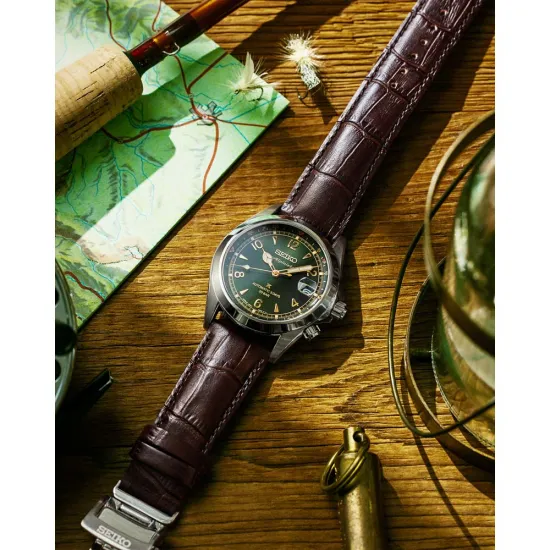 Seiko Prospex Land Alpinist Automatikuhr grün braun mit Lederband SPB507J1