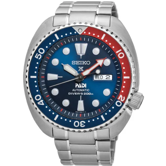 Seiko Prospex Padi Diver Automatikuhr blau rot silberfarben SRPE99K1