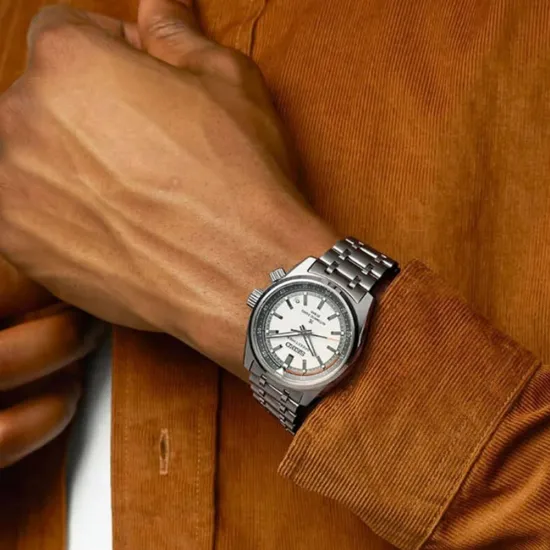 Seiko Prospex Speedtimer Automatikuhr silberfarben weiss schwarz SPB513J1