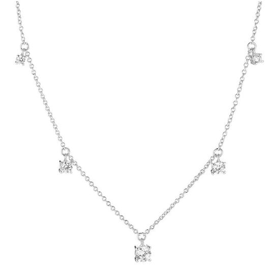 SIF JAKOBS Belluno Piccolo Necklace 925er Silber mit Zirkonia N42125-CZ-SS