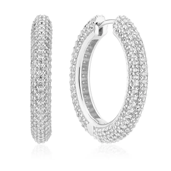 SIF JAKOBS Creole Ohrringe Carrara Grande mit Zirkonias SJ-E2475-CZ