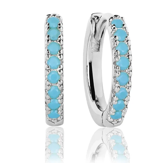 SIF JAKOBS Creole Ohrringe Ellera Medio Silber 925 Zirkonia blau SJ-E2859-TQ