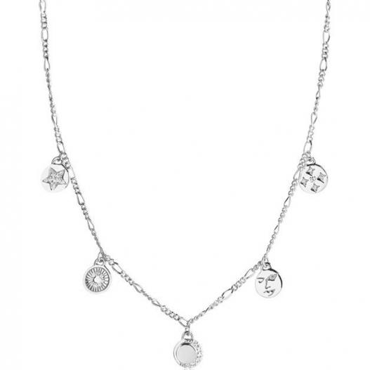 SIF JAKOBS Halskette Portofino Silber mit weißen Zirkonia SJ-N12017-CZ-SS