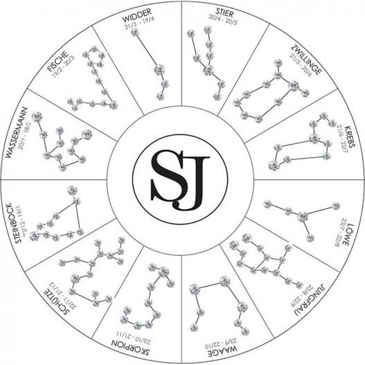 SIF JAKOBS Halskette Zodiaco Sternzeichen Jungfrau mit weißen Zirkonia SJ-P1059-CZ