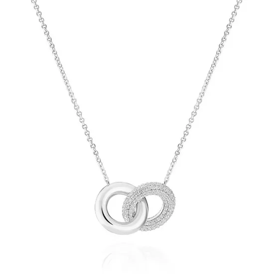 SIF JAKOBS Kette Carrara Due Piccolo Silber 925 mit Zirkonias SJ-N2477-CZ