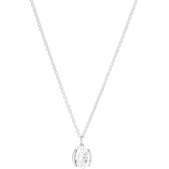 SIF JAKOBS Kette Ellisse Carezza 925er Silber mit weissem Zirkonia SJ-N2353-CZ