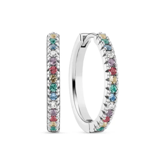 SIF JAKOBS Ohrring Creolen Ellera Grande mit bunten Zirkonias SJ-E2869-XCZ