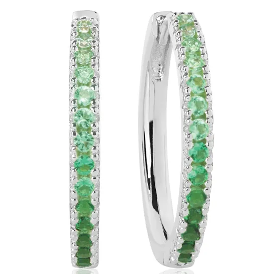 SIF JAKOBS Ohrringe Creolen Ellera Grande Silber 925 Zirkonia grün SJ-E2869-GGR